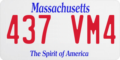 MA license plate 437VM4