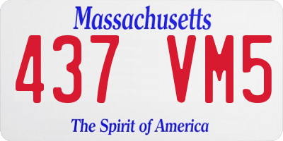 MA license plate 437VM5