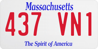 MA license plate 437VN1