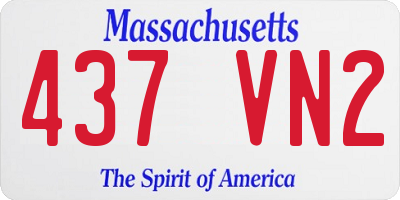 MA license plate 437VN2