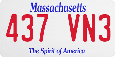 MA license plate 437VN3