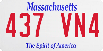 MA license plate 437VN4