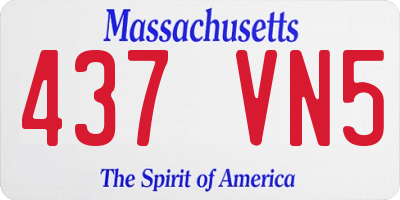 MA license plate 437VN5