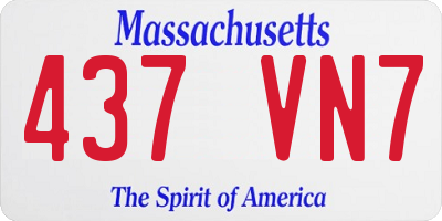 MA license plate 437VN7