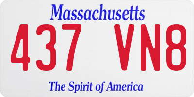 MA license plate 437VN8