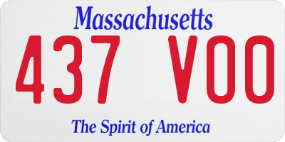 MA license plate 437VO0