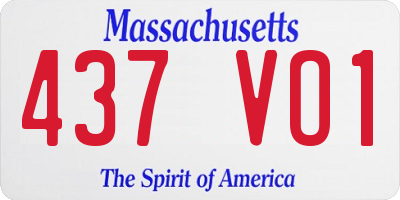 MA license plate 437VO1