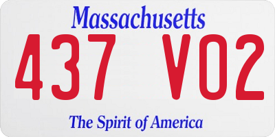 MA license plate 437VO2