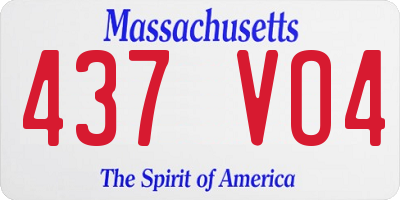 MA license plate 437VO4