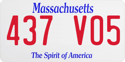 MA license plate 437VO5