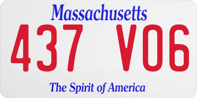 MA license plate 437VO6
