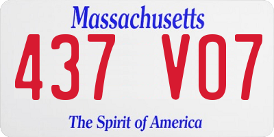 MA license plate 437VO7