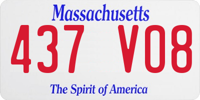 MA license plate 437VO8