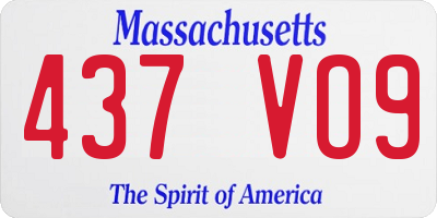 MA license plate 437VO9