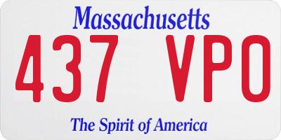 MA license plate 437VP0
