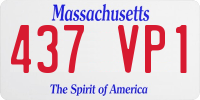 MA license plate 437VP1