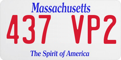 MA license plate 437VP2