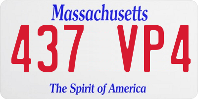 MA license plate 437VP4