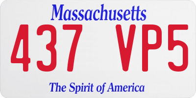MA license plate 437VP5