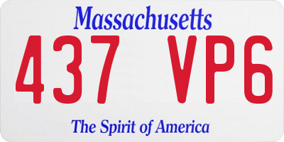 MA license plate 437VP6