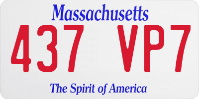 MA license plate 437VP7