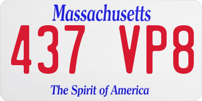 MA license plate 437VP8