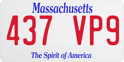 MA license plate 437VP9