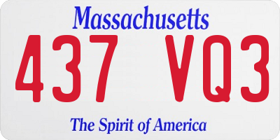 MA license plate 437VQ3