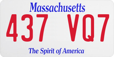 MA license plate 437VQ7