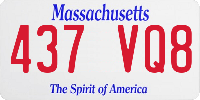 MA license plate 437VQ8