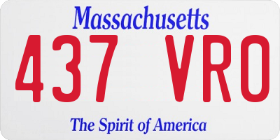 MA license plate 437VR0