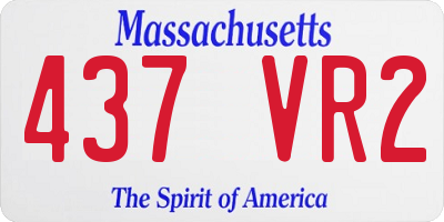 MA license plate 437VR2