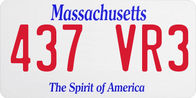 MA license plate 437VR3