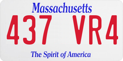 MA license plate 437VR4