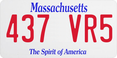 MA license plate 437VR5