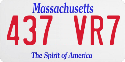 MA license plate 437VR7