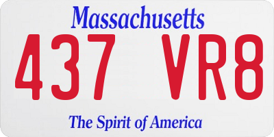 MA license plate 437VR8