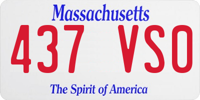 MA license plate 437VS0