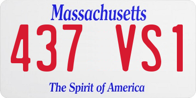 MA license plate 437VS1