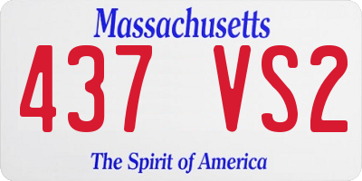 MA license plate 437VS2