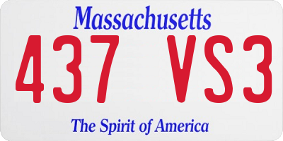 MA license plate 437VS3
