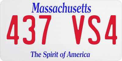 MA license plate 437VS4