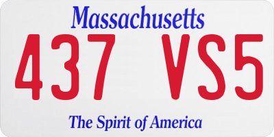 MA license plate 437VS5