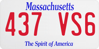 MA license plate 437VS6