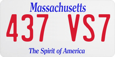 MA license plate 437VS7