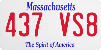 MA license plate 437VS8