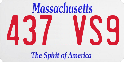 MA license plate 437VS9