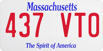 MA license plate 437VT0