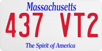 MA license plate 437VT2