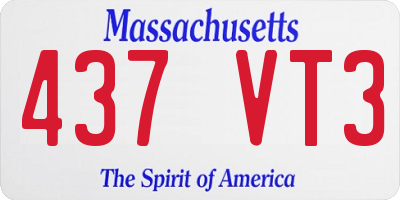 MA license plate 437VT3